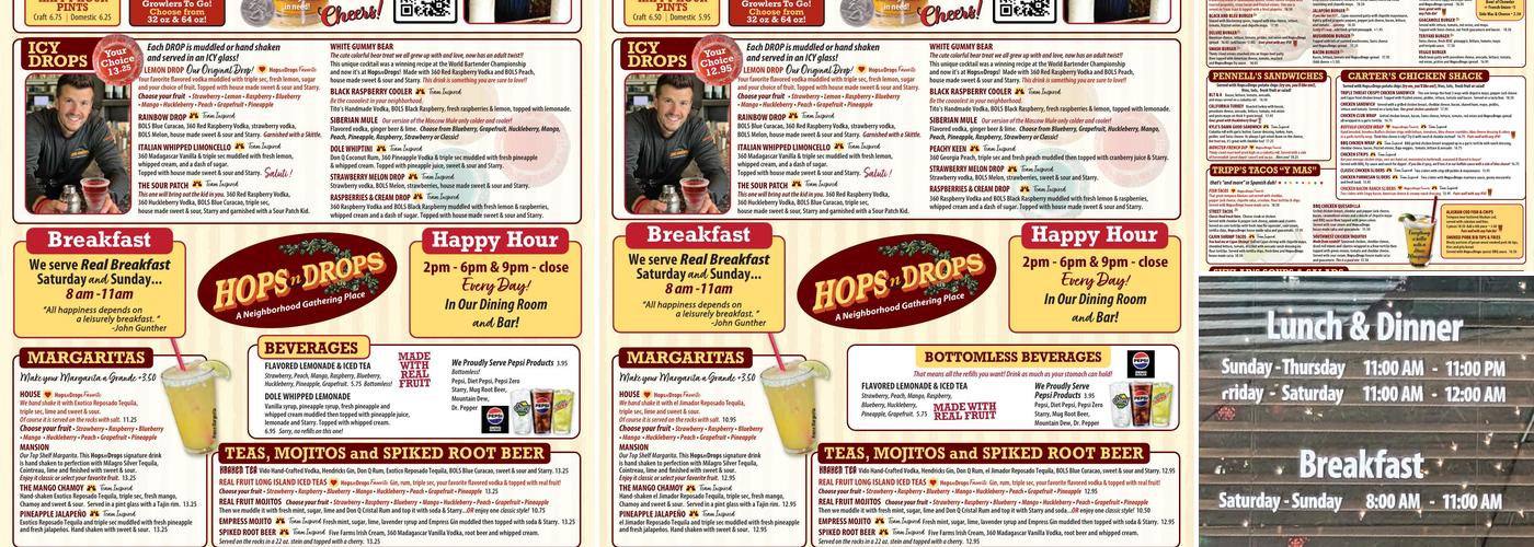 Hops n Drops Menu