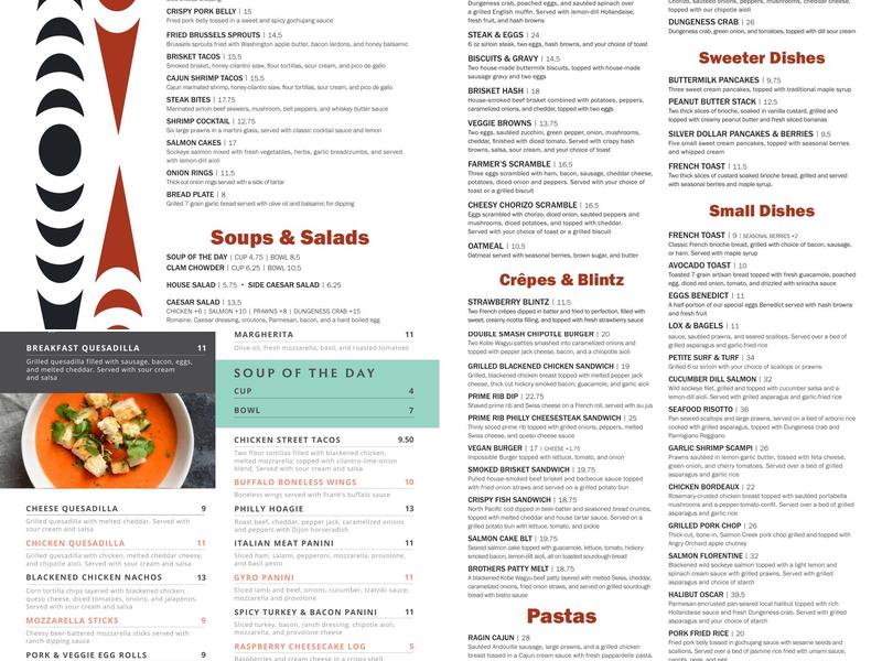 7 Cedars Menu
