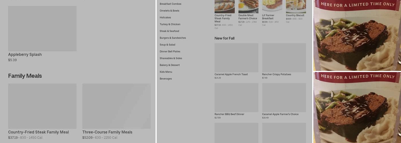 Bob Evans Menu