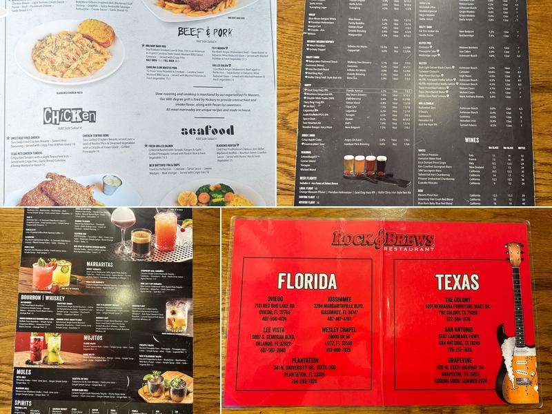 Rock & Brews Menu