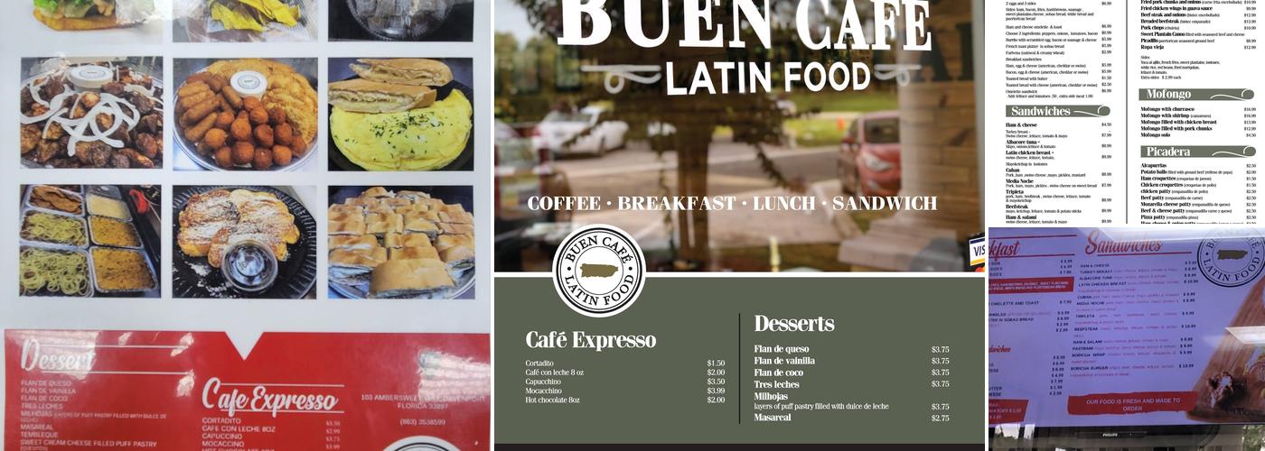 Buen Café Latin Food Menu