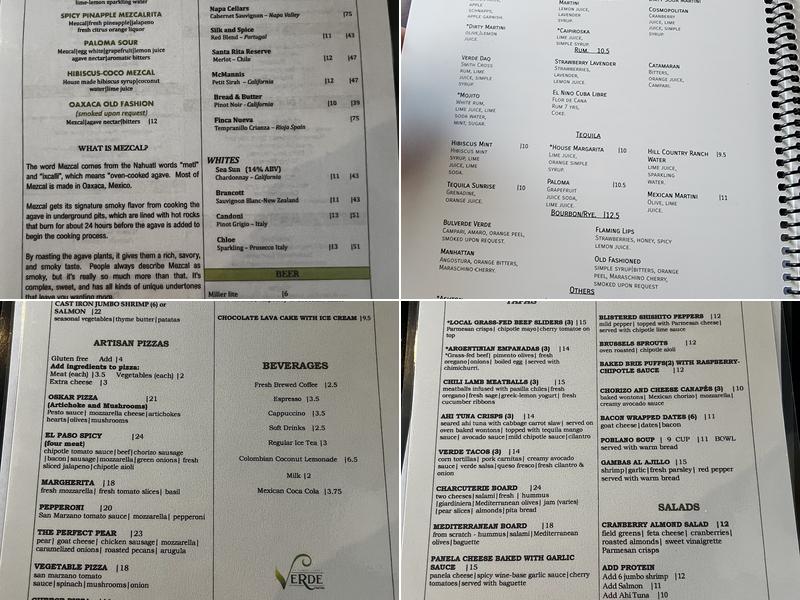 Verde Bistro Tapas And Martini Bar Menu