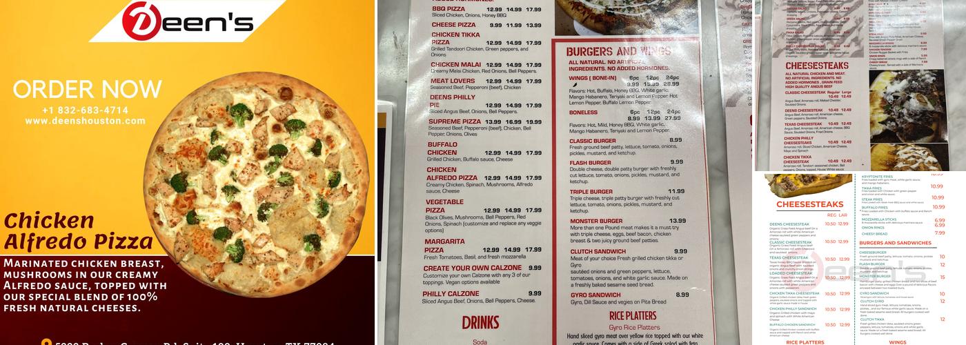 Deen's Catering Menu