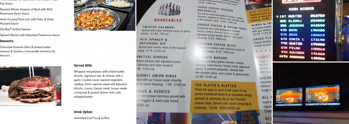 Main Event Lubbock Menu