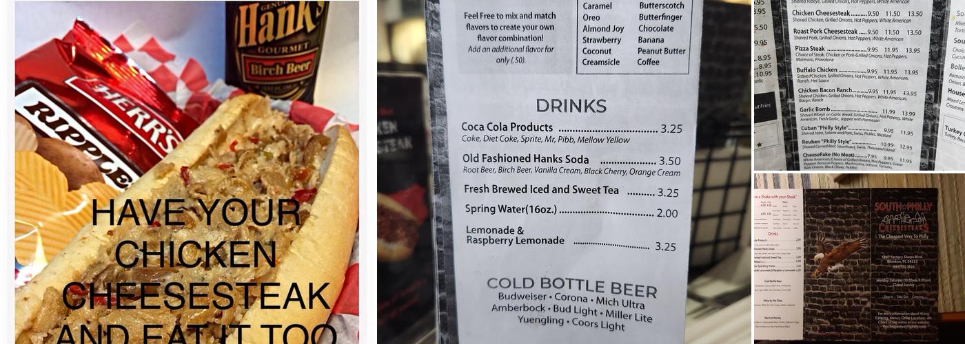 South Philly Cheesesteaks Menu