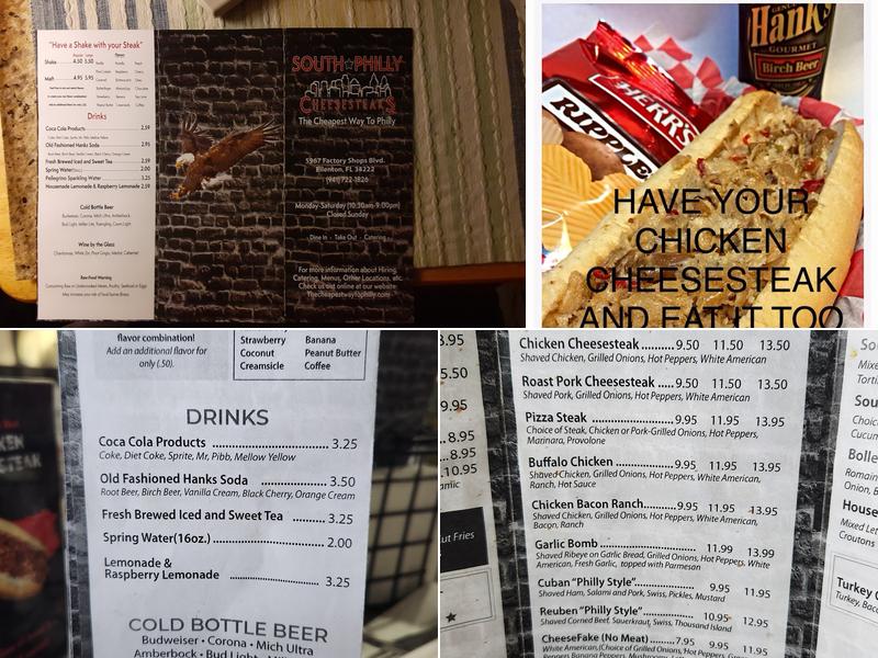 South Philly Cheesesteaks Menu