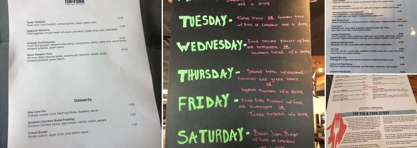 Fin & Fork Menu