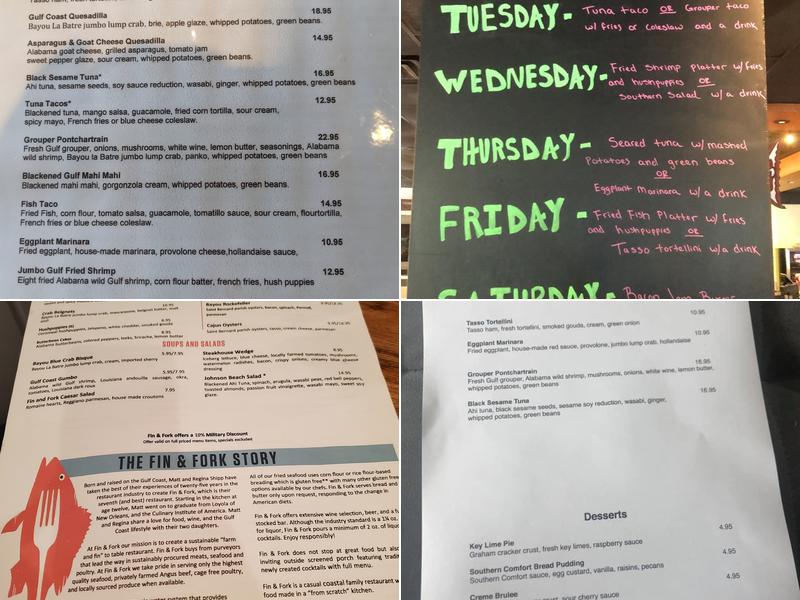 Fin & Fork Menu