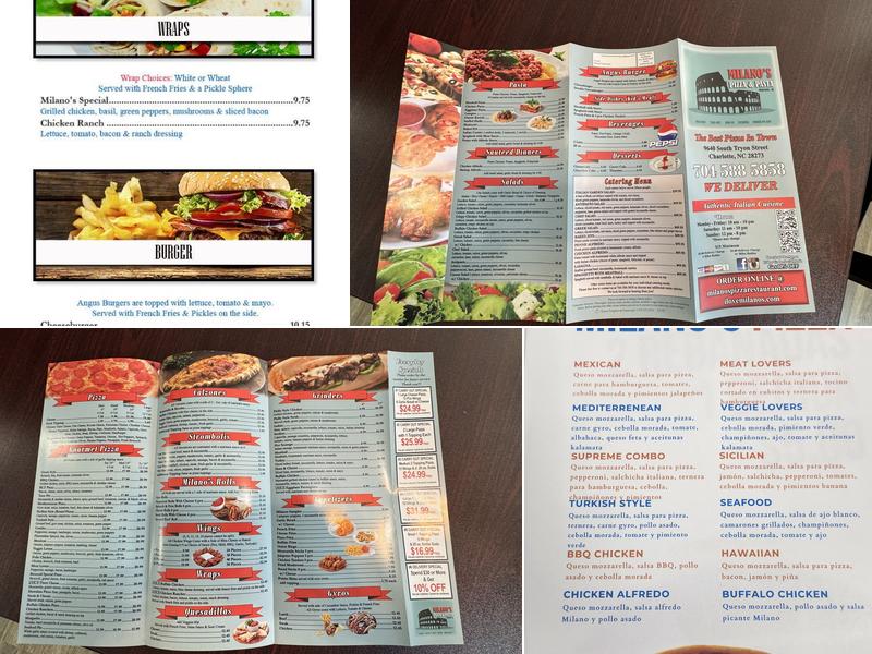 Milano's Pizza Menu