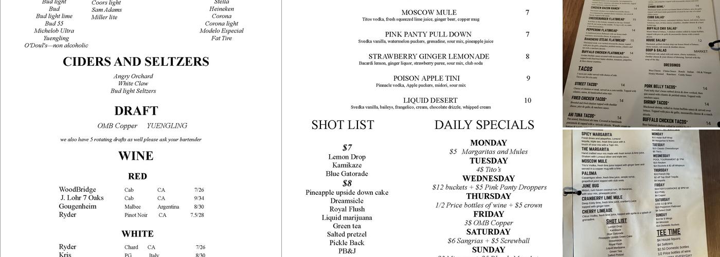 The Caddyshack Menu