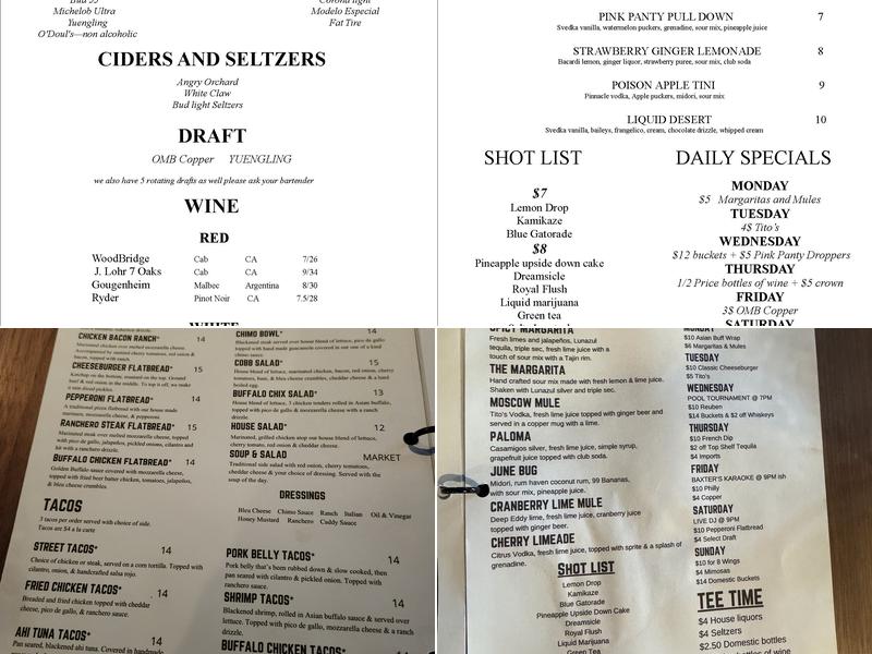 The Caddyshack Menu
