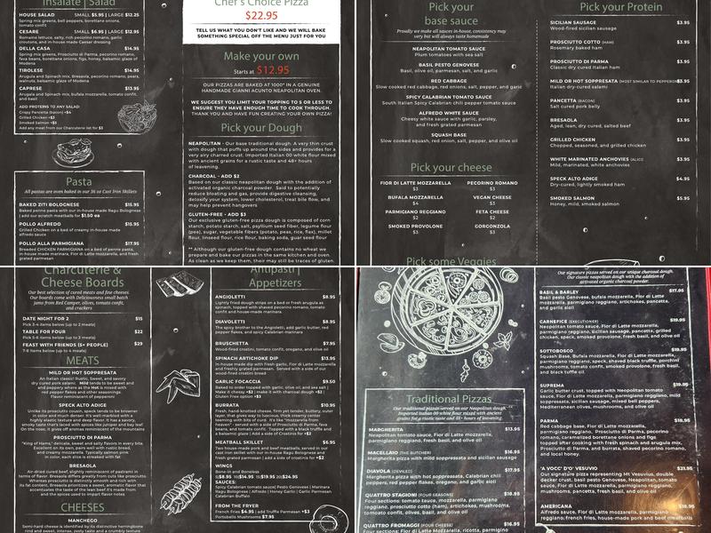 Basil & Barley Pizzeria Napoletana Menu