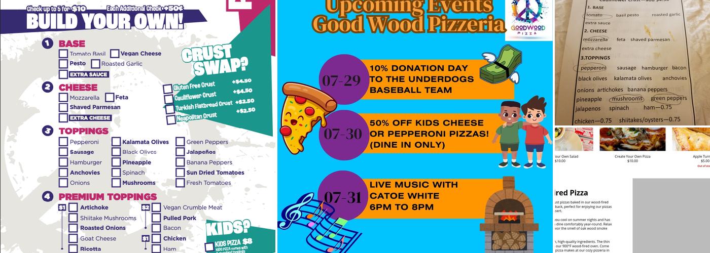 Good Wood Pizzeria Menu