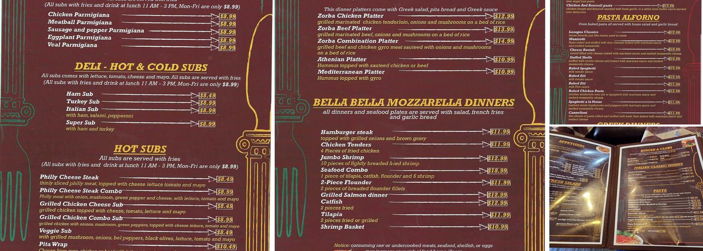 Bella Bella Mozzarella Menu