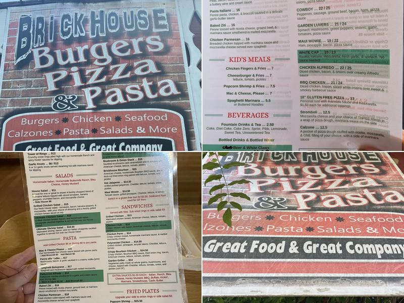 Brickhouse Burgers, Pizza & Pasta Menu