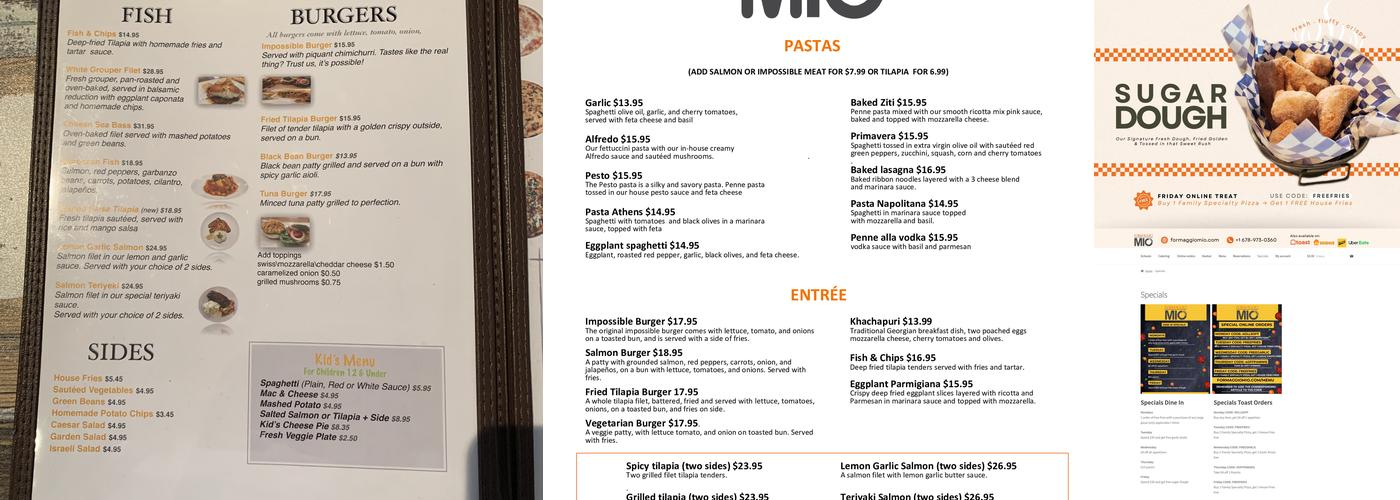 Formaggio Mio Menu