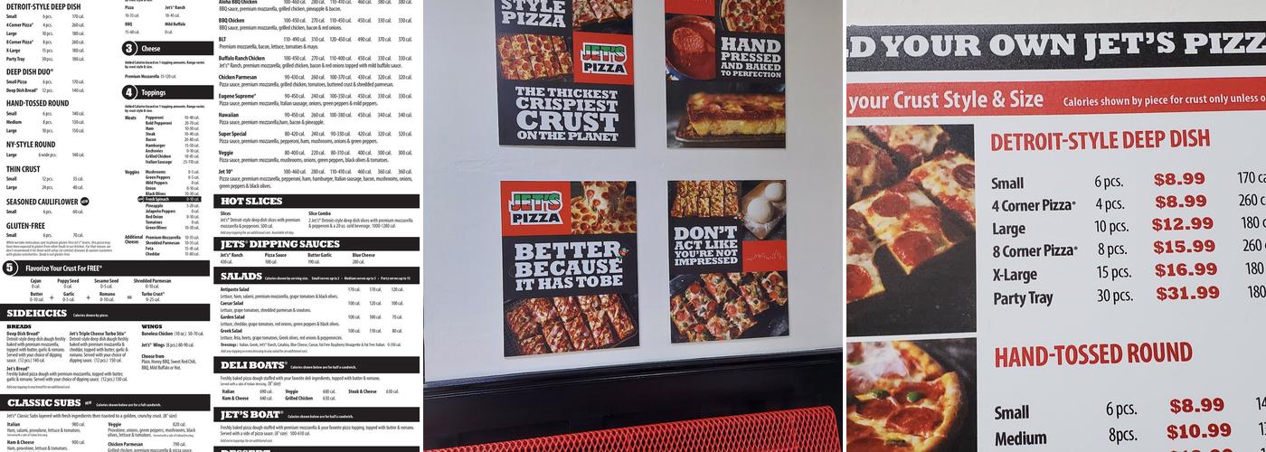 Jet's Pizza Menu