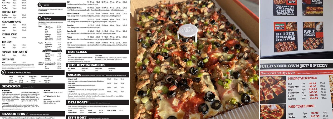 Jet's Pizza Menu
