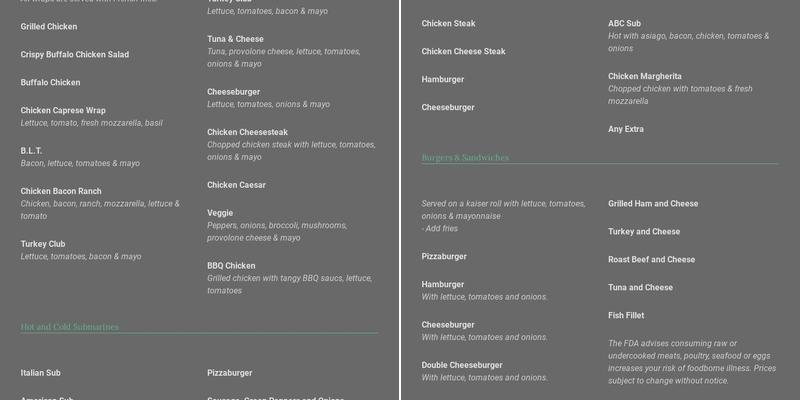 Oscar's Pizza Town USA Menu