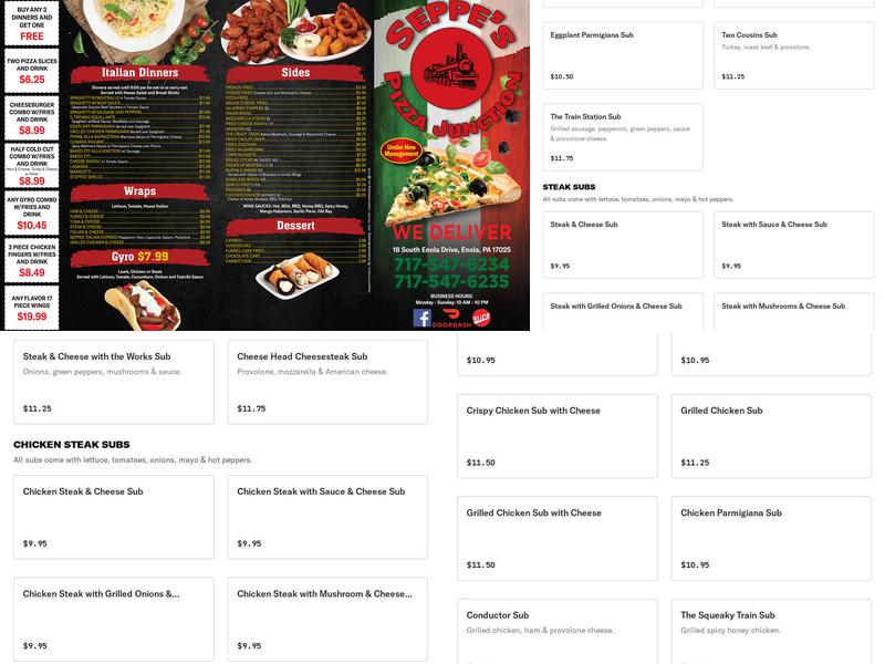 Seppes Pizza Junction Menu