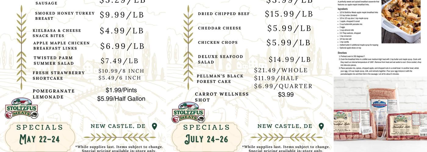 Stoltzfus Meats Menu