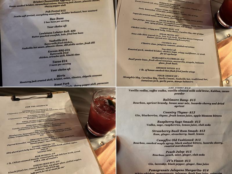 Notch Eight Craft House Menu