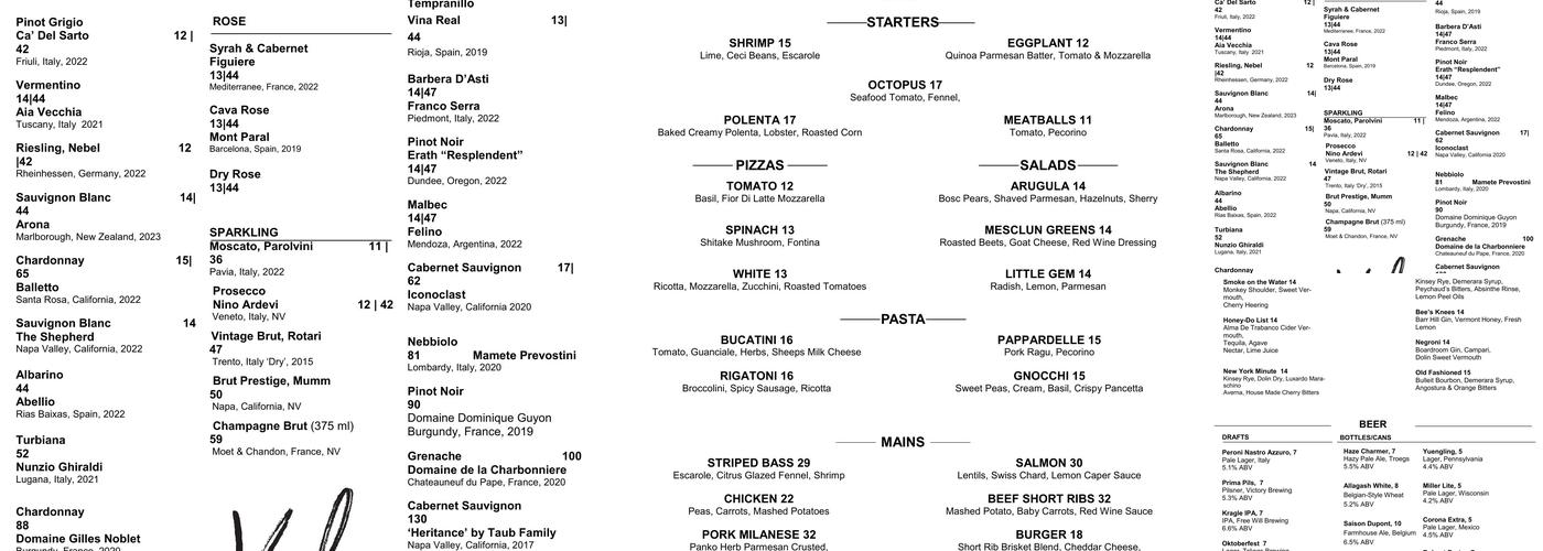 Vela Menu