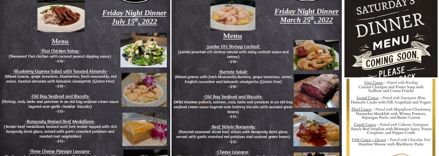 Blue Ridge Estate Vineyard & Winery Menu