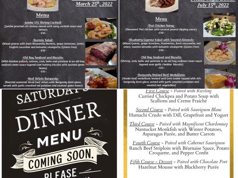 Blue Ridge Estate Vineyard & Winery Menu