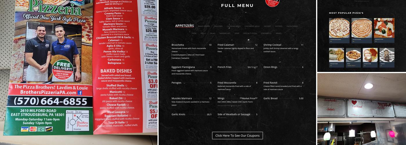Brothers Pizzeria Menu