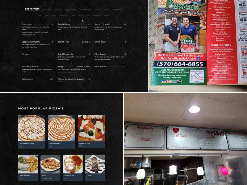 Brothers Pizzeria Menu