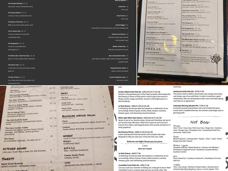 Here & Now Brewing Company Menu