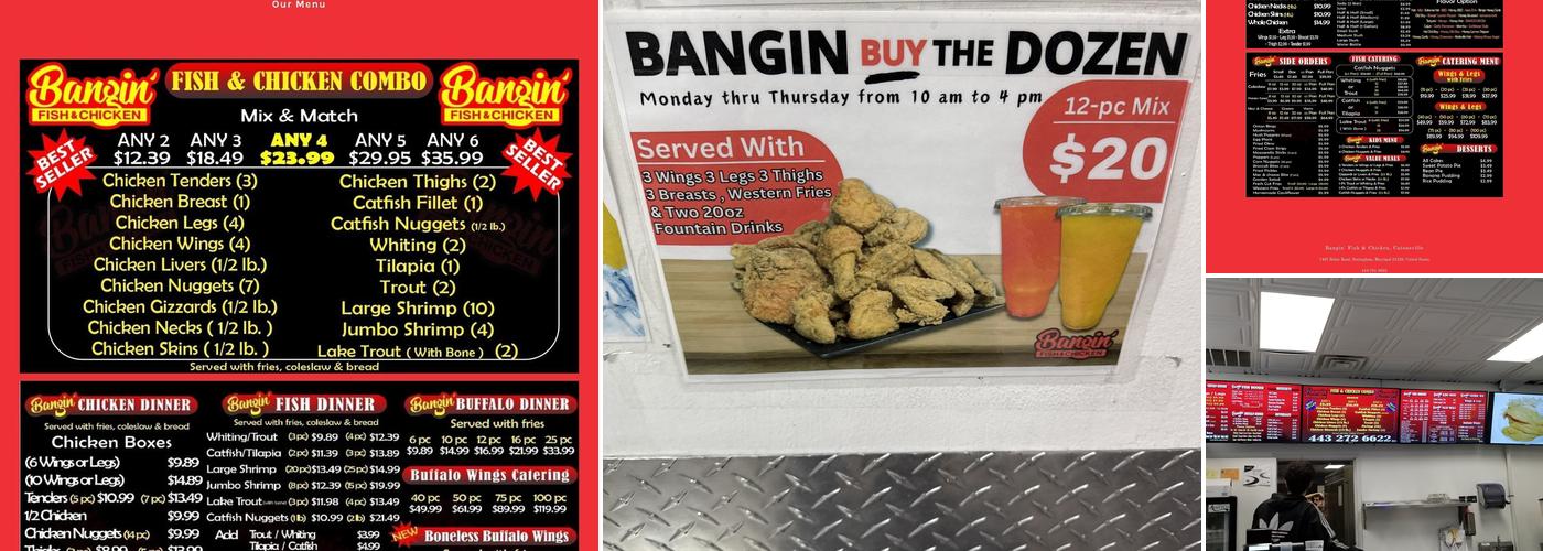 Bangin fish and chicken liberty road Menu