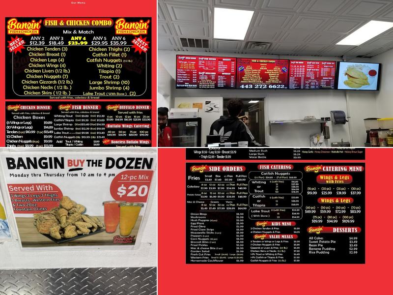 Bangin fish and chicken liberty road Menu