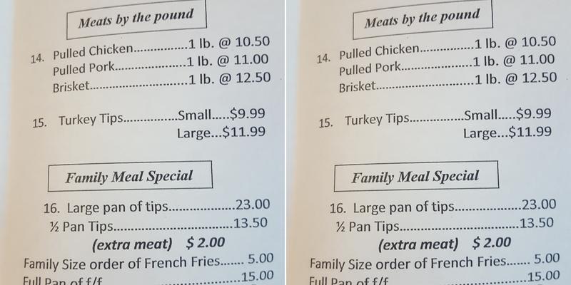 Louisiana Barbeque Menu