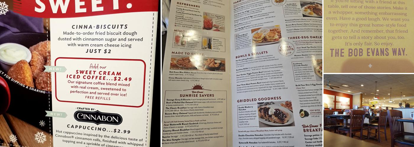 Bob Evans Menu