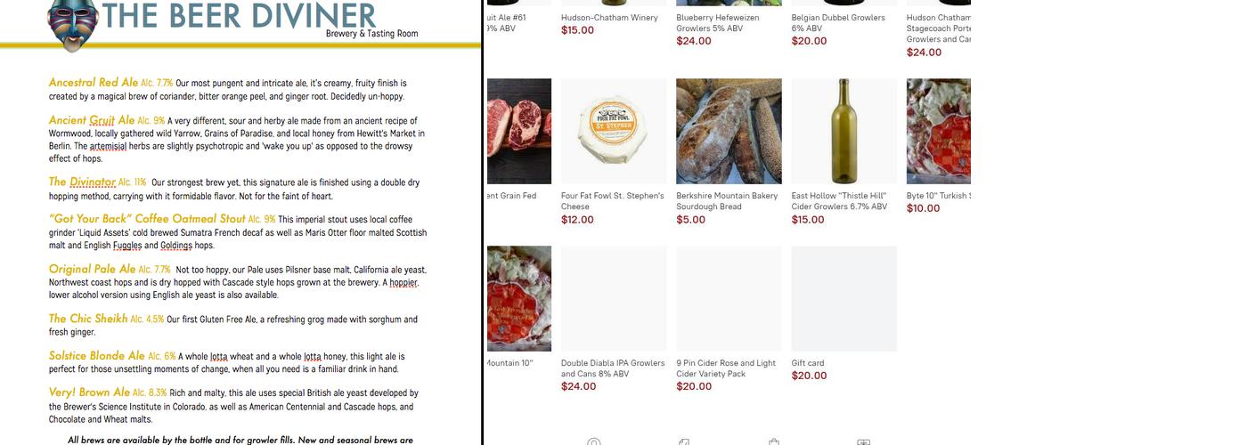 The Beer Diviner Menu