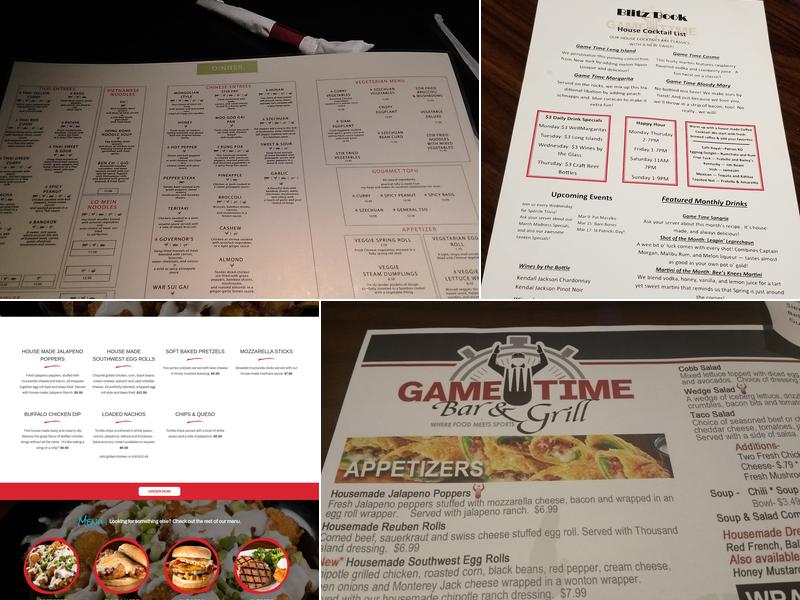 Game Time Bar & Grill Menu