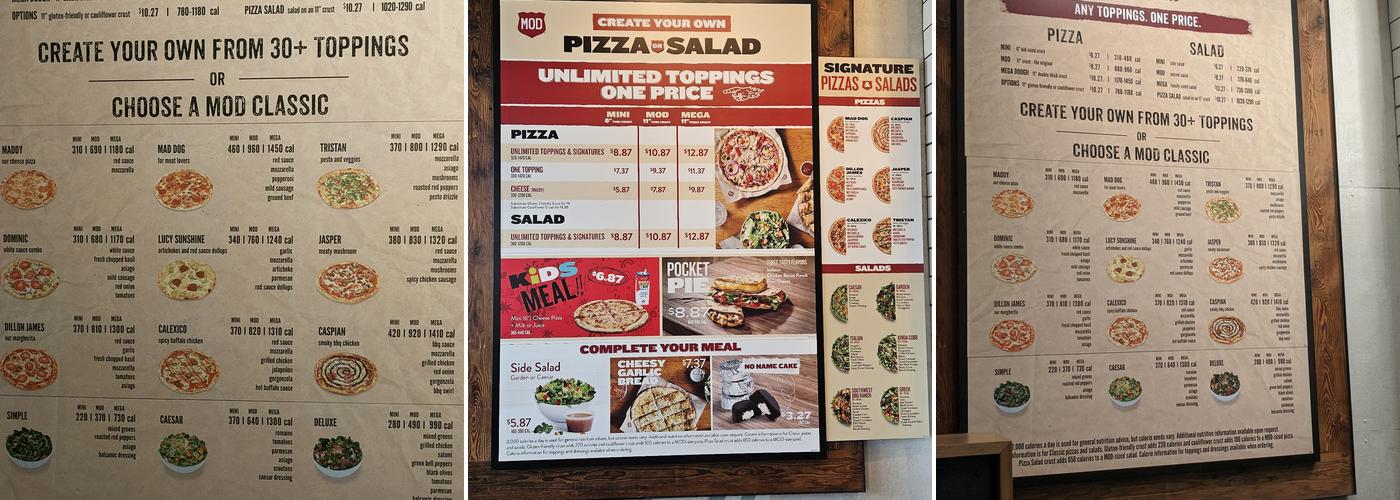 MOD Pizza Menu