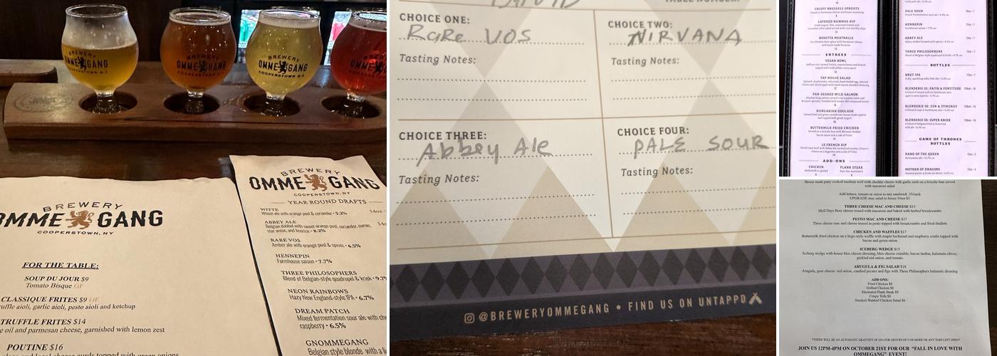 Brewery Ommegang Menu