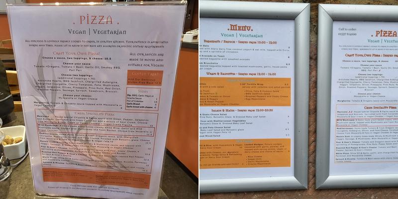 The Crafty Crow Menu