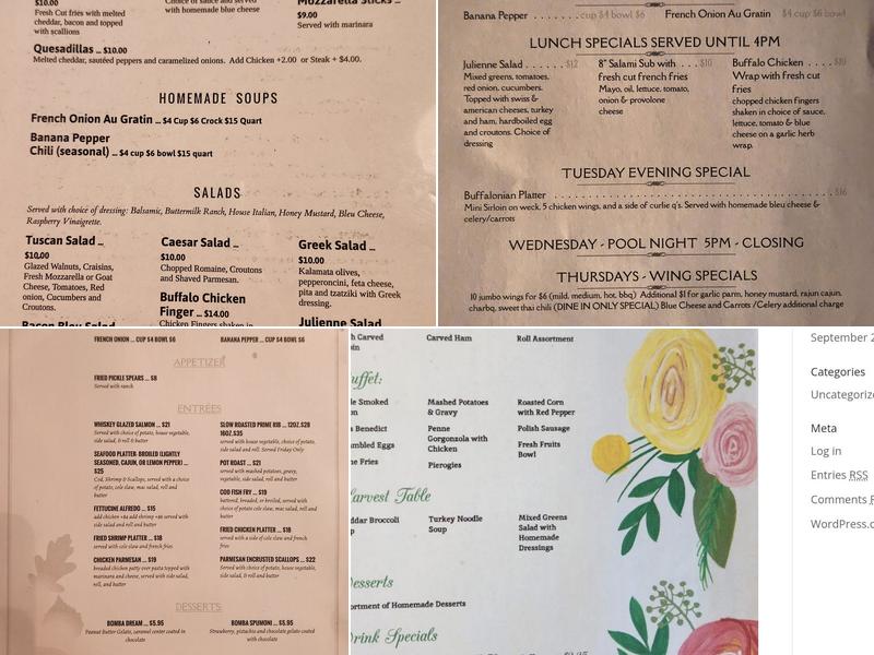 Holland Willows Menu
