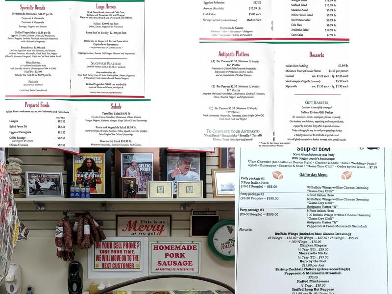Italian Riviera Menu