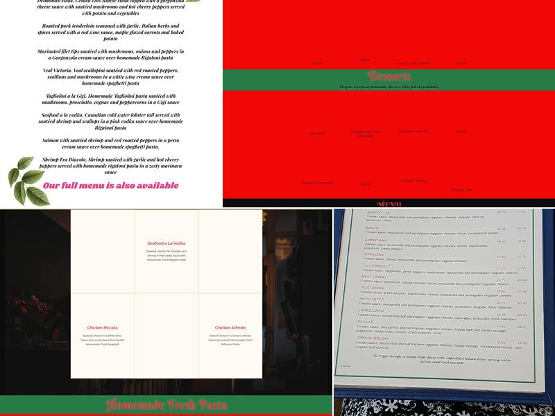Casa Capitano Menu