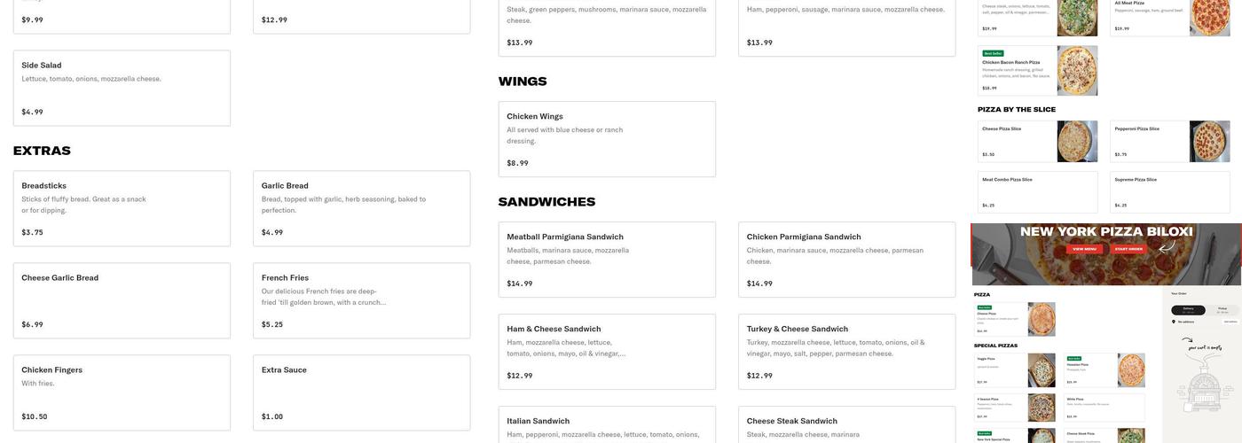 New York Pizza Biloxi Menu