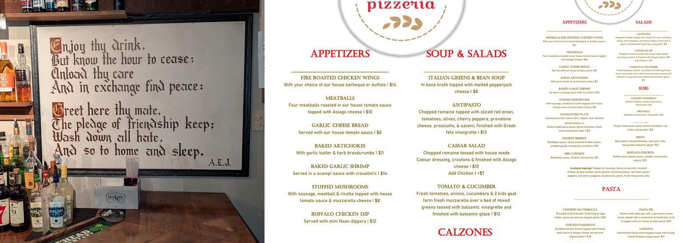 Lincklaen House Menu