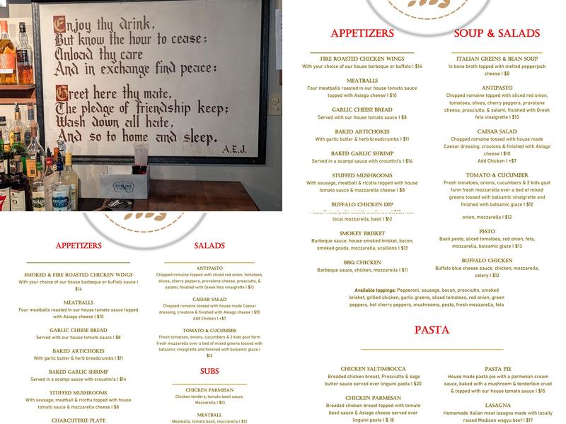 Lincklaen House Menu