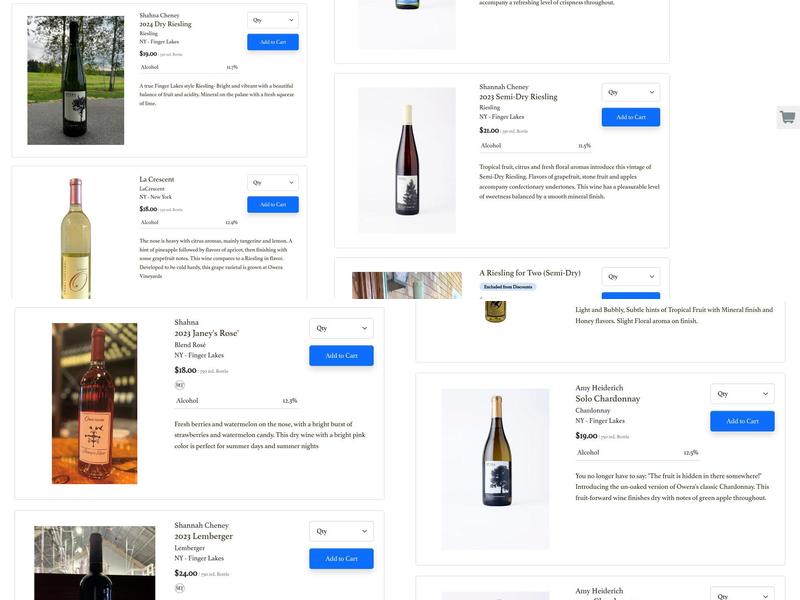 Owera Vineyards Menu