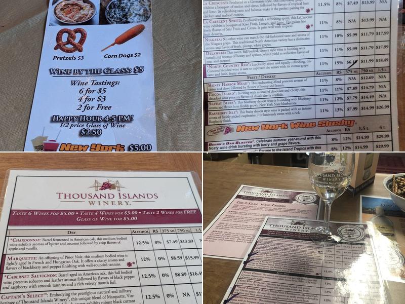 Thousand Islands Winery Menu