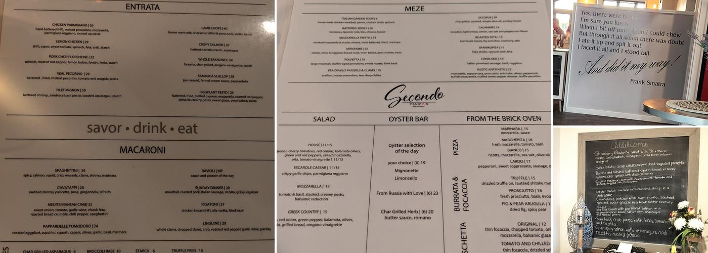 Secondo Panicos Menu